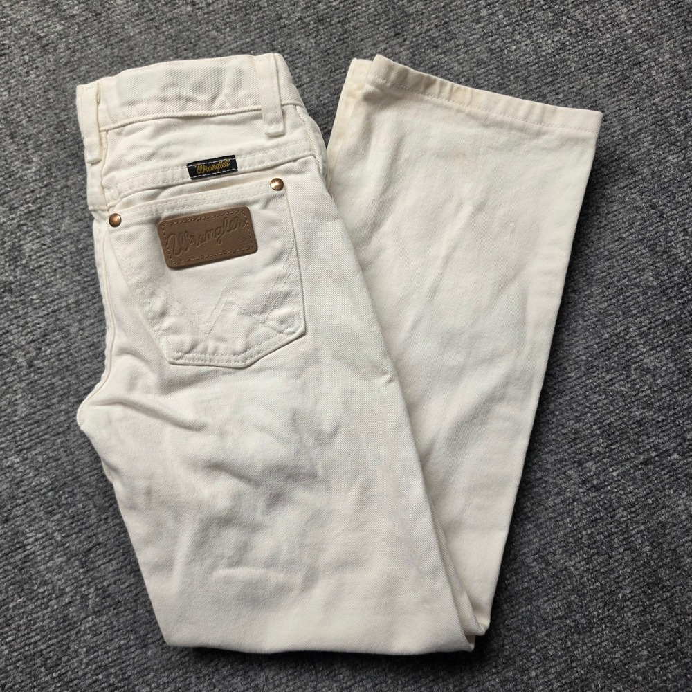 Wrangler Boys Cowboy Cut Slim Fit Jeans Off White 13MWBWI Size 10 Slim